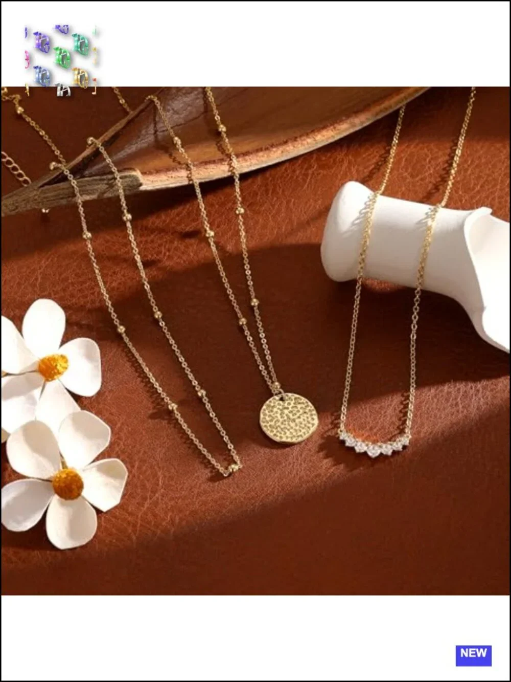 14K Gold Plated Layered Necklace Set with Cubic Zirconia